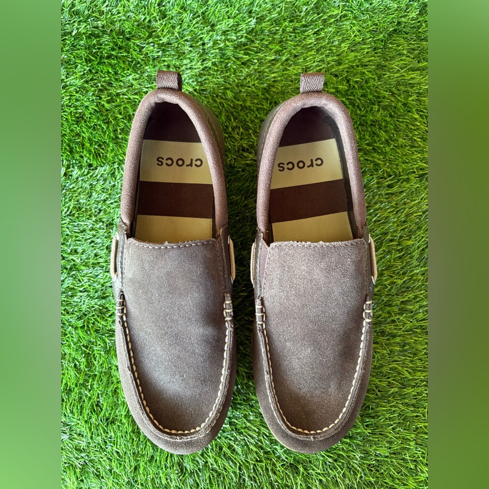 CROCS Men’s Santa Cruz Casual Loafer Shoe-Size: 9-Color: Brown/Tan-Preowned, VGC - Picture 3 of 10